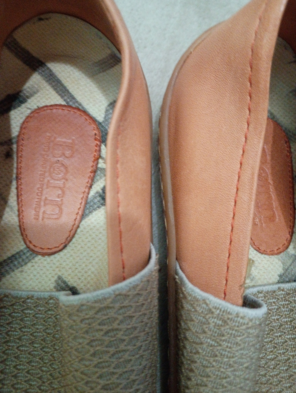 Peach Leather Mary Jane Flats with Elastic Strap - Picture 4 of 10
